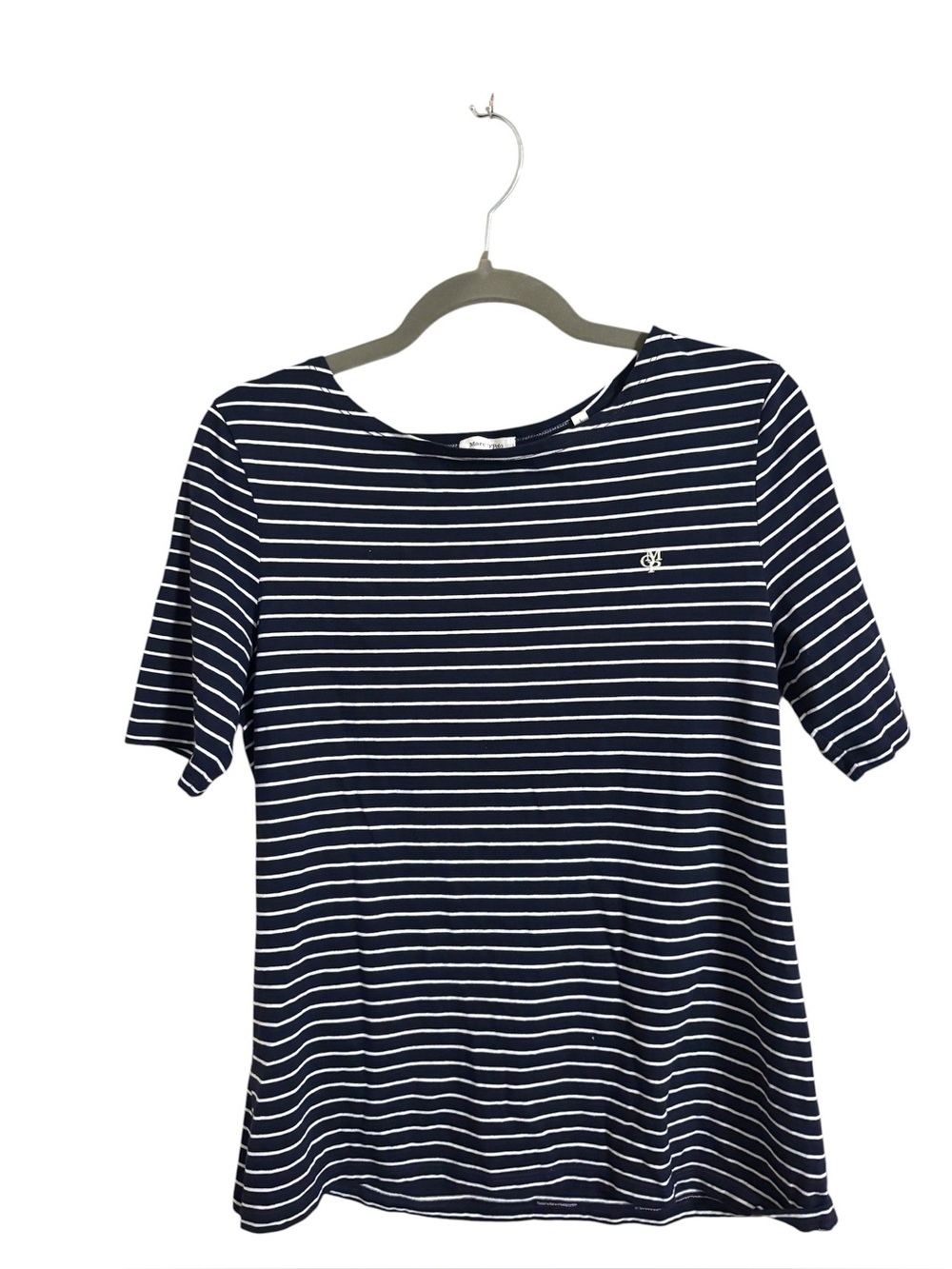 Marc O’Polo Black White Striped Short Sleeve Top Women’s Large